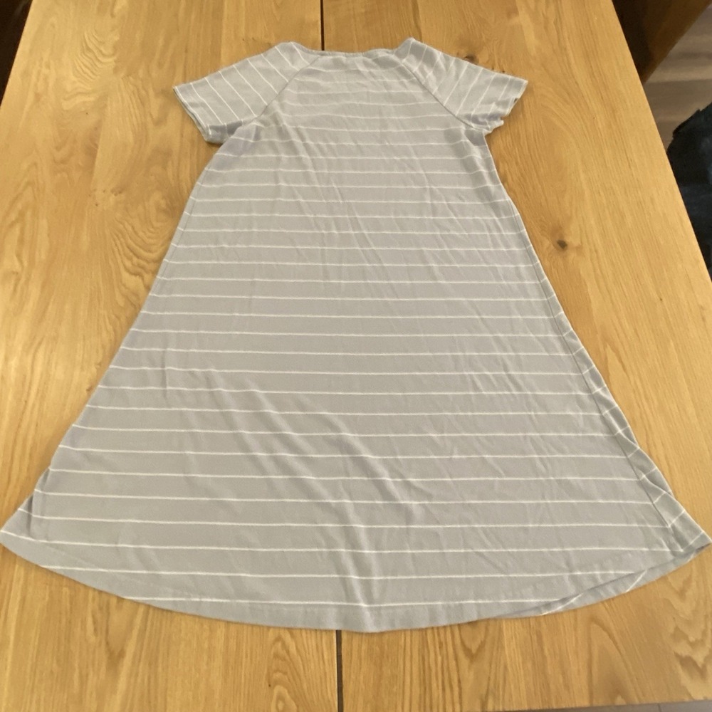 Free Fly Shirt Dress Womens Small Bamboo Dockside Gray White Striped Athletic*